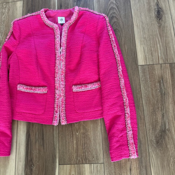 Cabi womens tweed ballroom cropped collarless blazer size medium - Picture 3 of 5